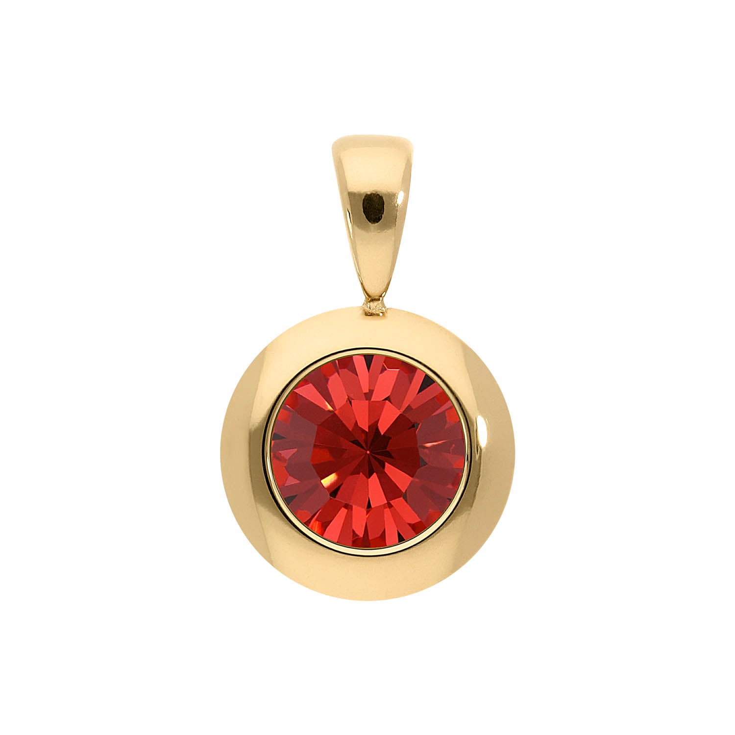 Tondo Pendant 0.51" - Gold padparadscha