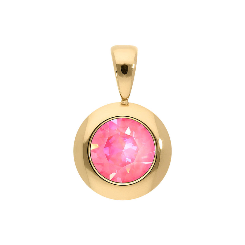 Tondo Pendant 0.51" - Gold lotus pink delite