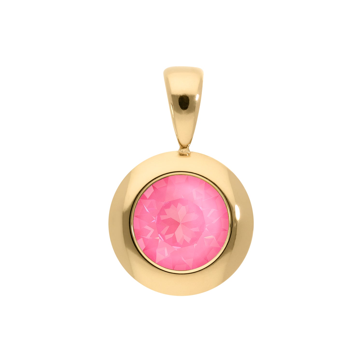 Tondo Pendant 0.51" - Gold Crystal Dahlia Ignite