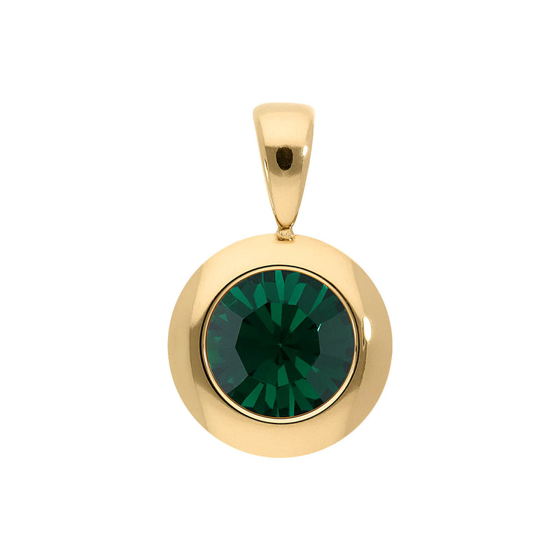 Tondo Pendant 0.51" - Gold emerald