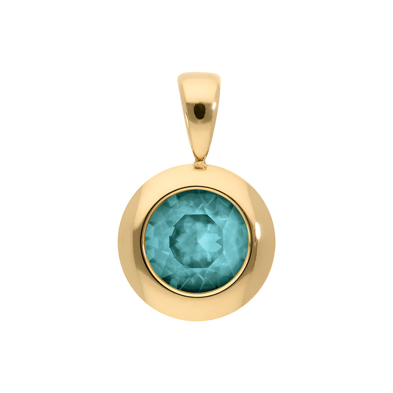 Tondo Pendant 0.51" - Gold Crystal Pine Green Ignite