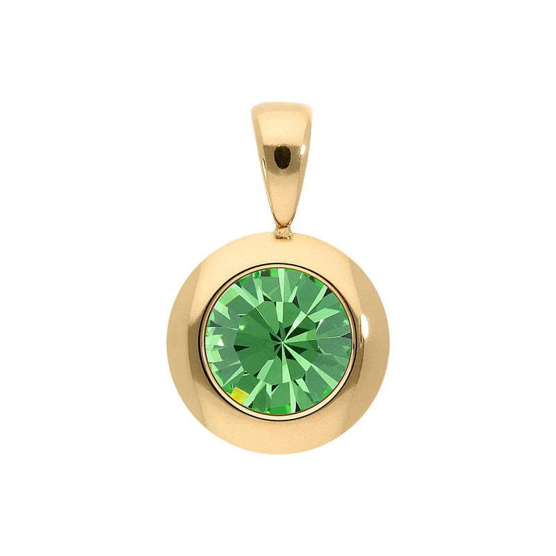 Tondo Pendant 0.51" - Gold peridot