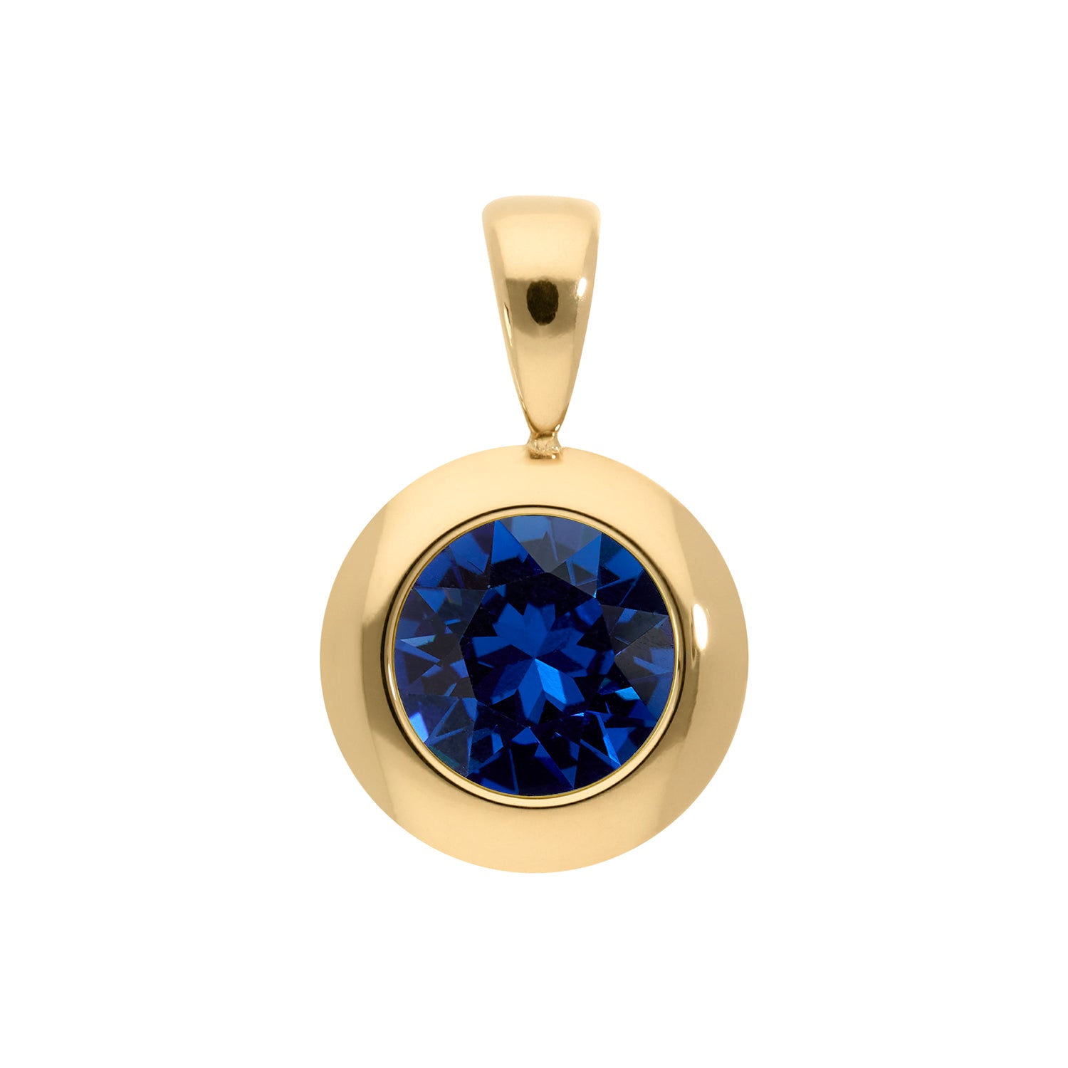Tondo Pendant 0.51" - Gold ReCreated Dark Sapphire