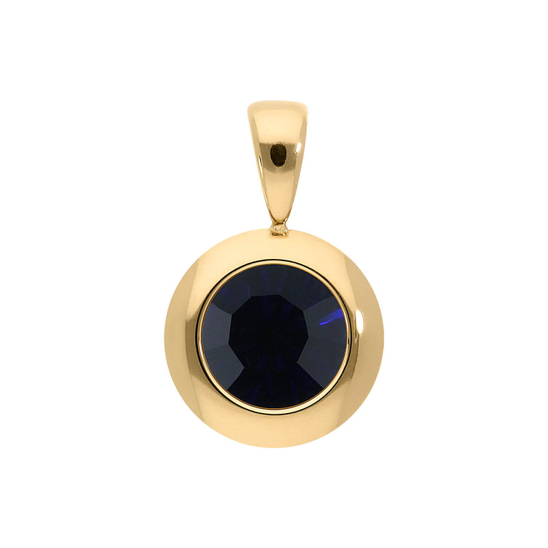 Tondo Pendant 0.51" - Gold Dark Indigo