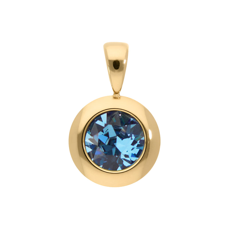 Tondo Pendant 0.51" - Gold Denim Blue