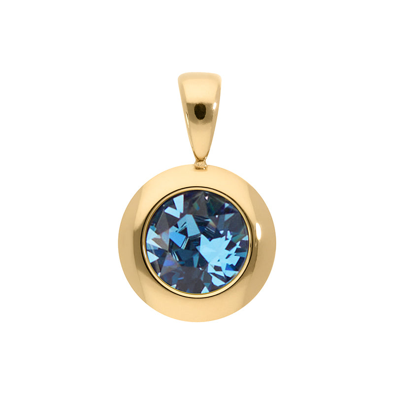 Tondo Pendant 0.51" - Gold Denim Blue