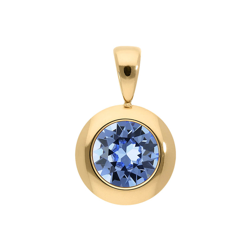 Tondo Pendant 0.51" - Gold light sapphire