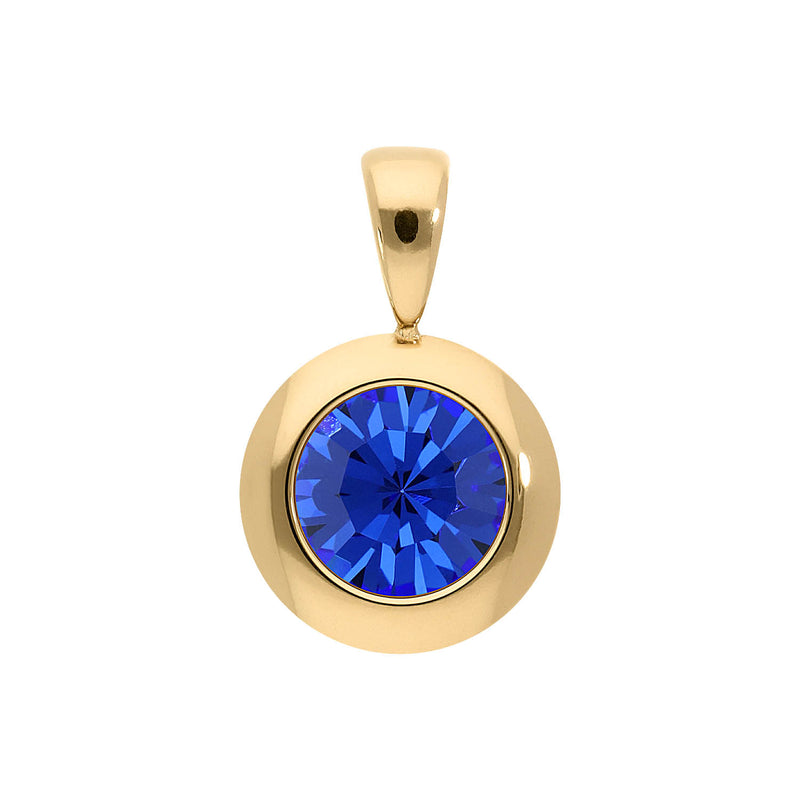 Tondo Pendant 0.51" - Gold sapphire