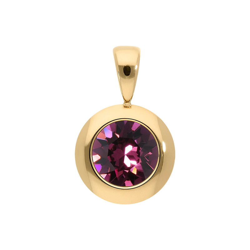 Tondo Pendant 0.51" - Gold amethyst