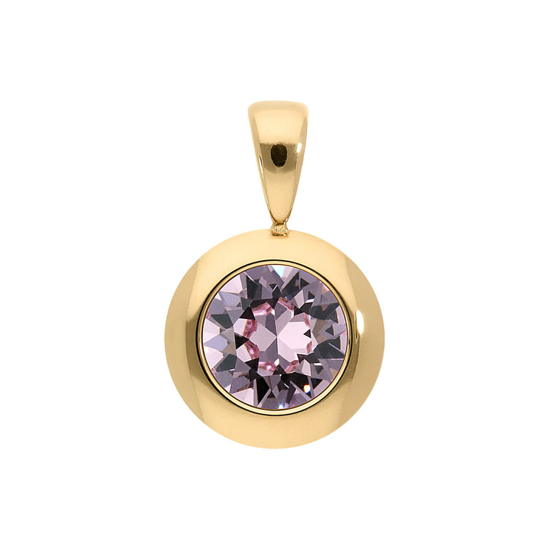 Tondo Pendant 0.51" - Gold light amethyst