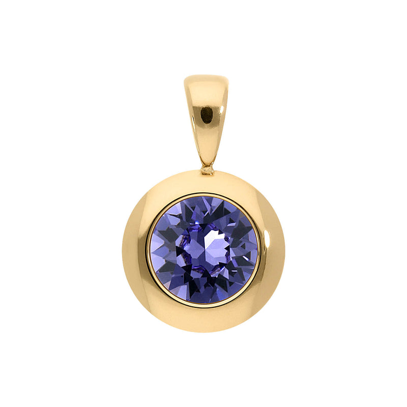 Tondo Pendant 0.51" - Gold tanzanite