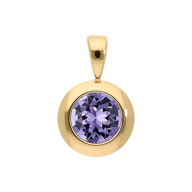Tondo Pendant 0.51" - Gold Violet