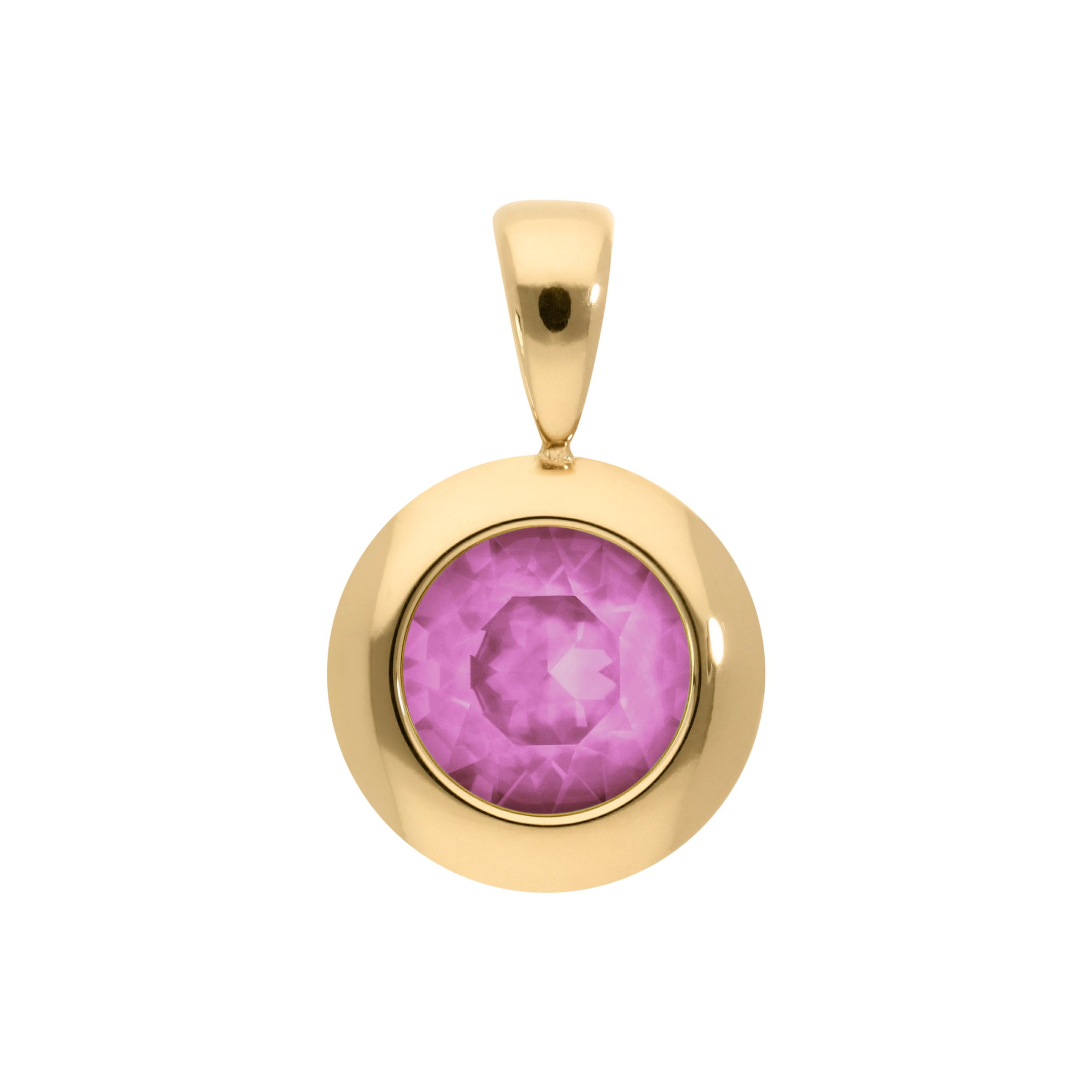 Tondo Pendant 0.51" - Gold Crystal Orchid Ignite