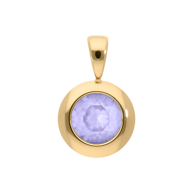 Tondo Pendant 0.51" - Gold Crystal Purple Ignite