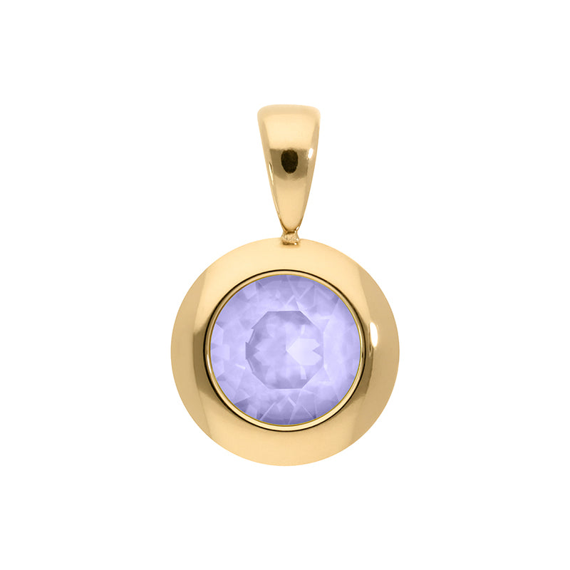 Tondo Pendant 0.51" - Gold Crystal Purple Ignite