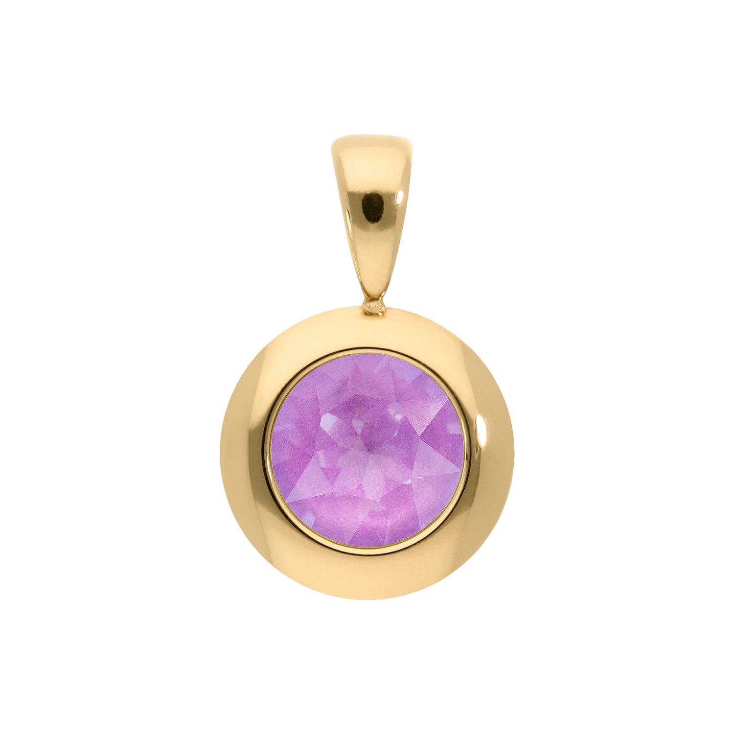 Tondo Pendant 0.51" - Gold Crystal Electric Violet Ignite