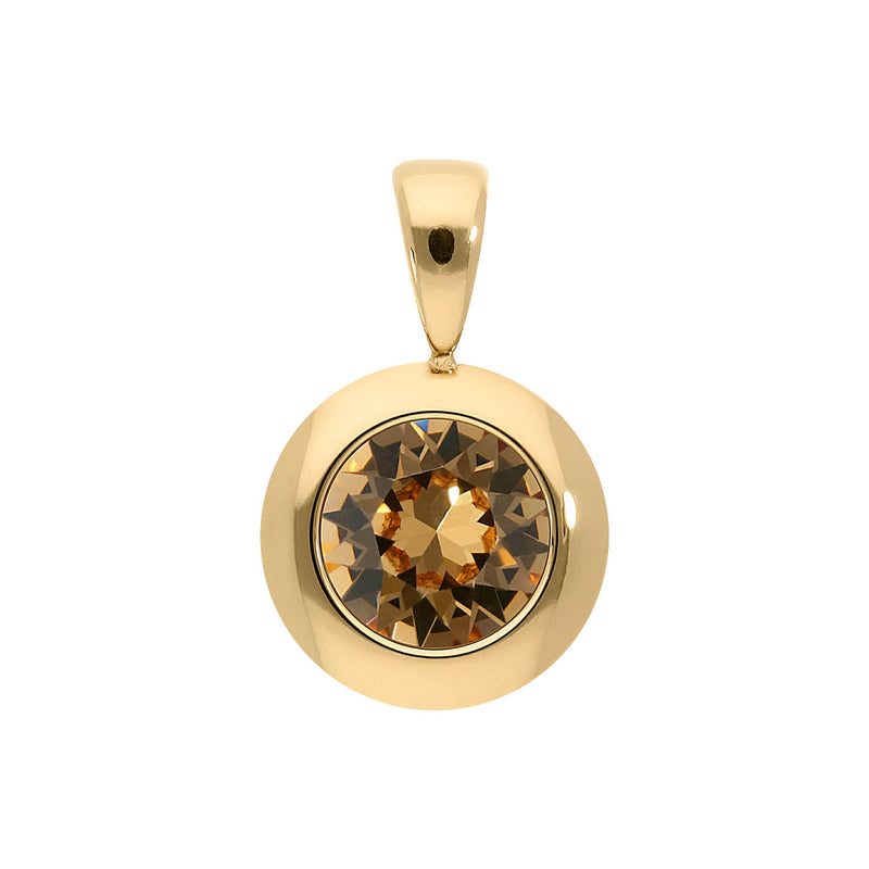 Tondo Pendant 0.51" - Gold light colorado topaz