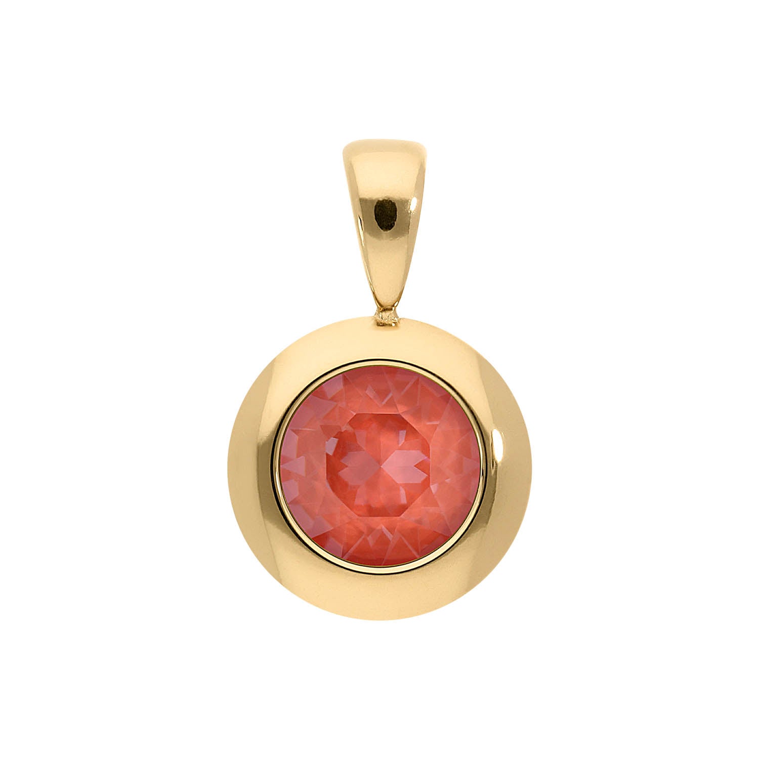 Tondo Pendant 0.51" - Gold crystal maroon ignite