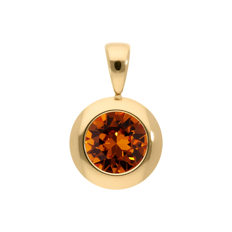 Tondo Pendant 0.51" - Gold Smoked Topaz