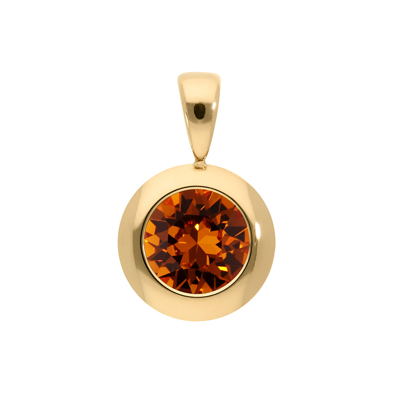 Tondo Pendant 0.51" - Gold Smoked Topaz