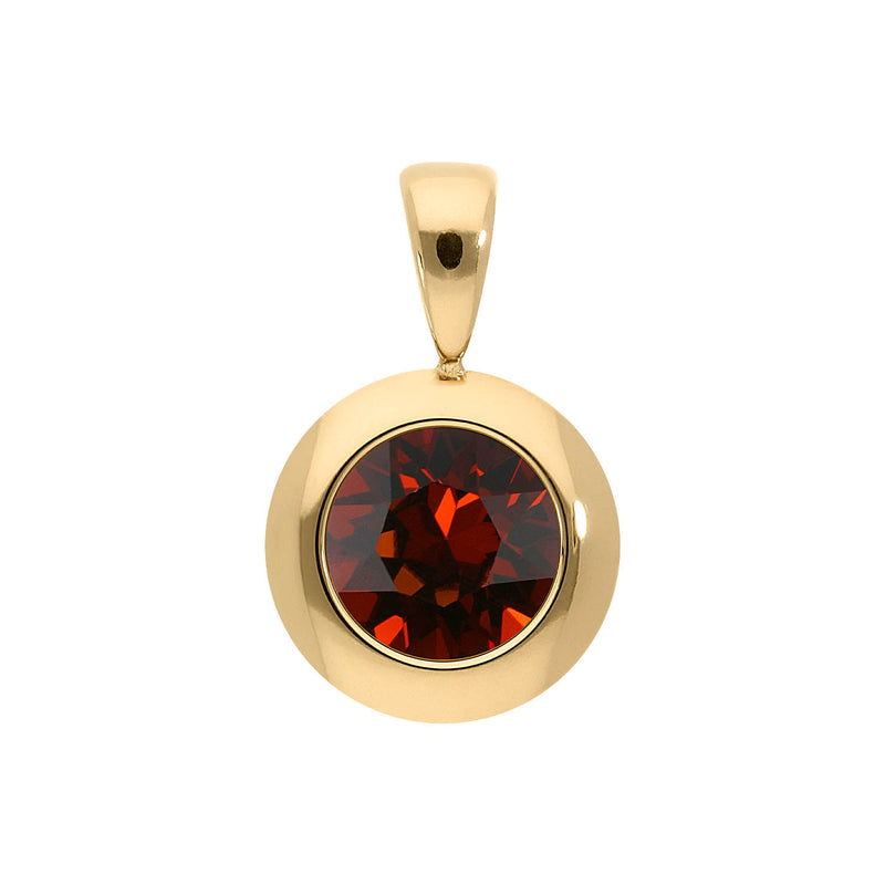 Tondo Pendant 0.51" - Gold smoked amber