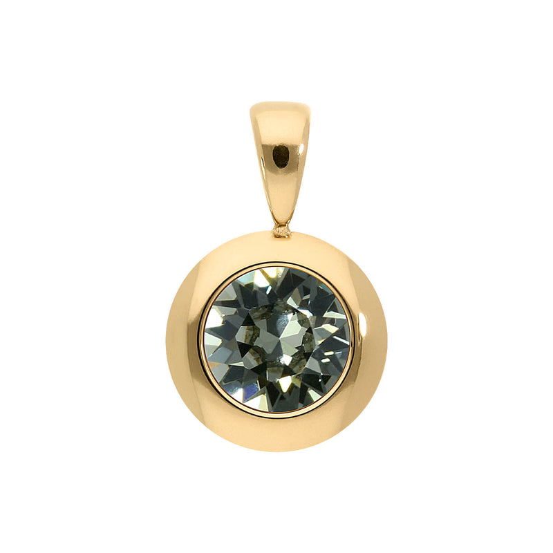 Tondo Pendant 0.51" - Gold black diamond