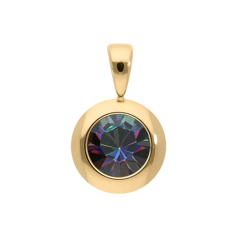 Tondo Pendant 0.51" - Gold Crystal Vitrail Medium