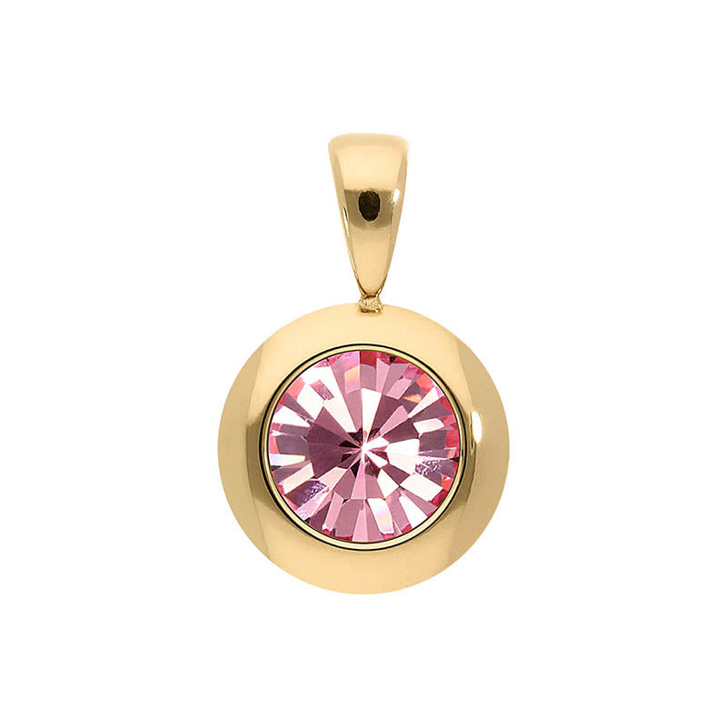 Tondo Pendant 0.51" - Gold Light Rose