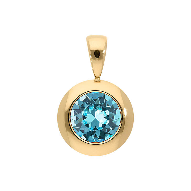 Tondo Pendant 0.51" - Gold Light Turquoise