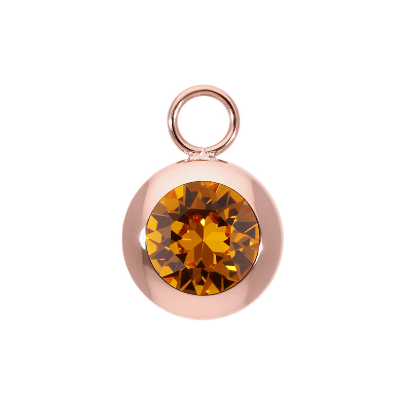 Tondo Charm 0.51" - Rose Gold Topaz