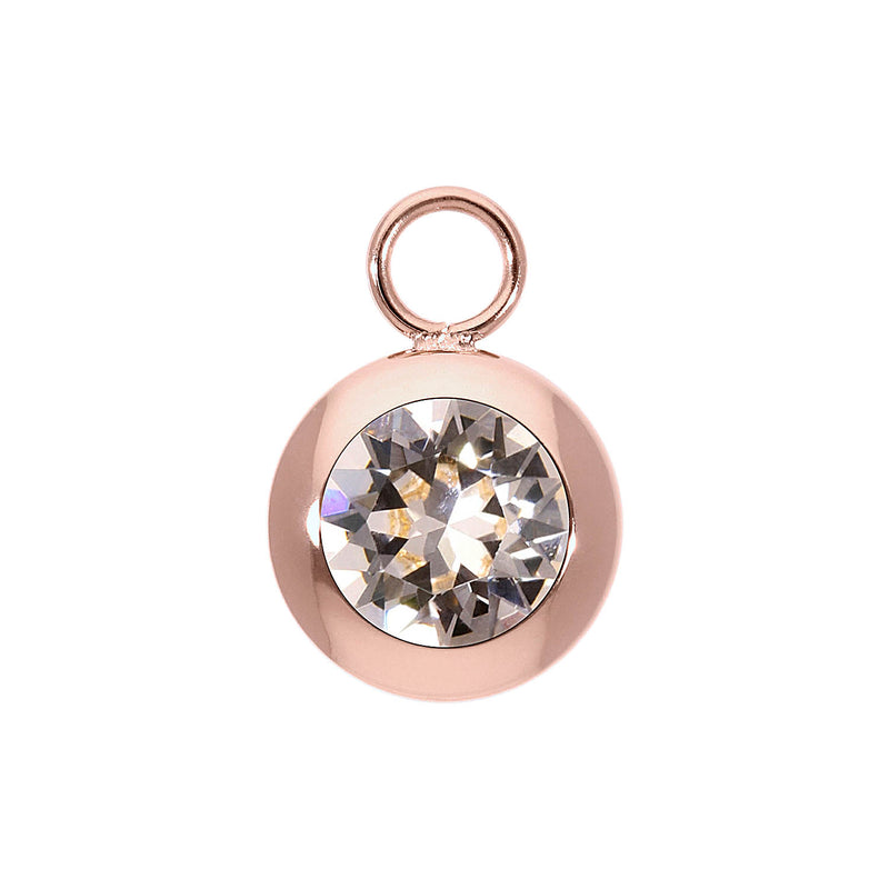 Tondo Charm 0.51" - Rose Gold silk