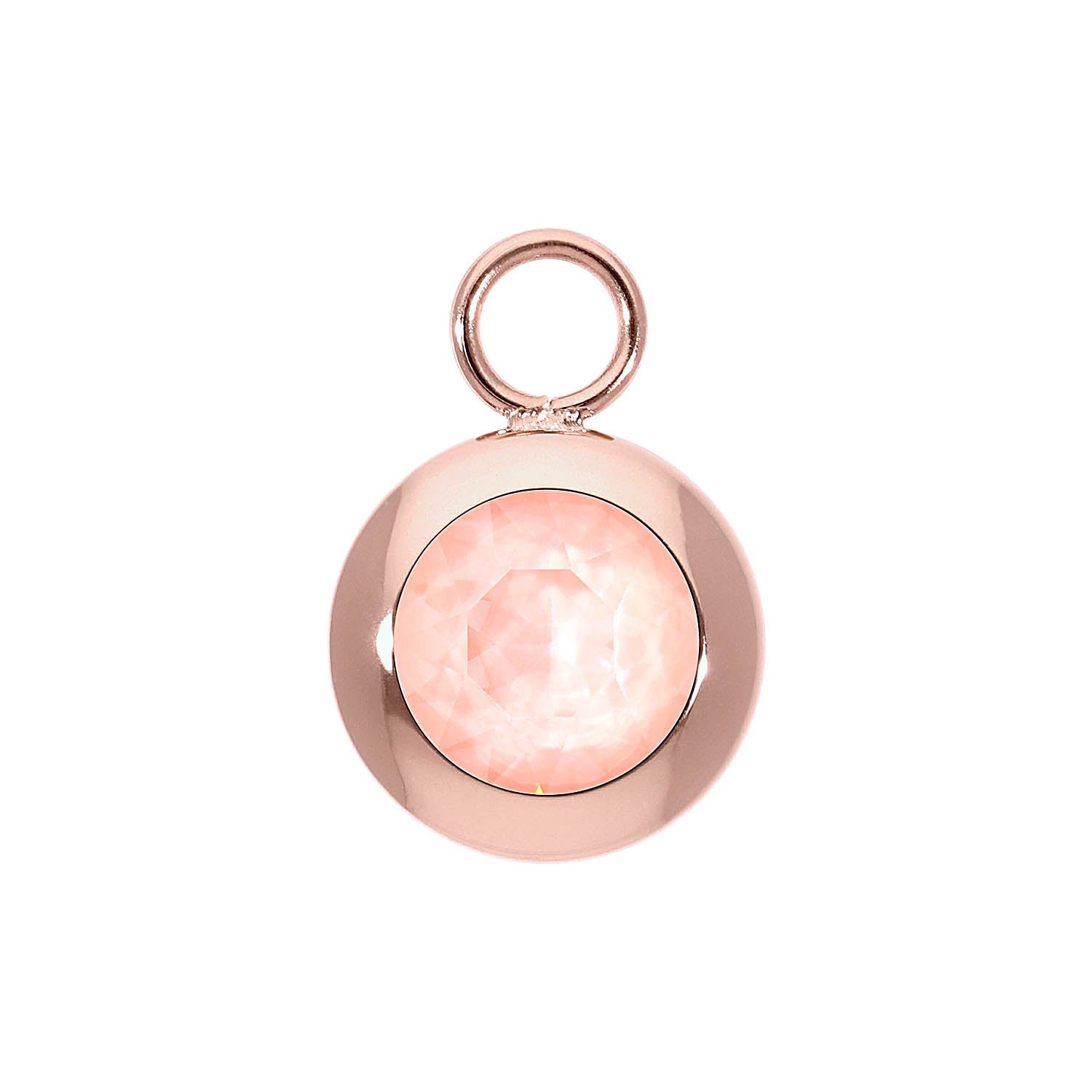 Tondo Charm 0.51" - Rose Gold Crystal Flamingo Ignite