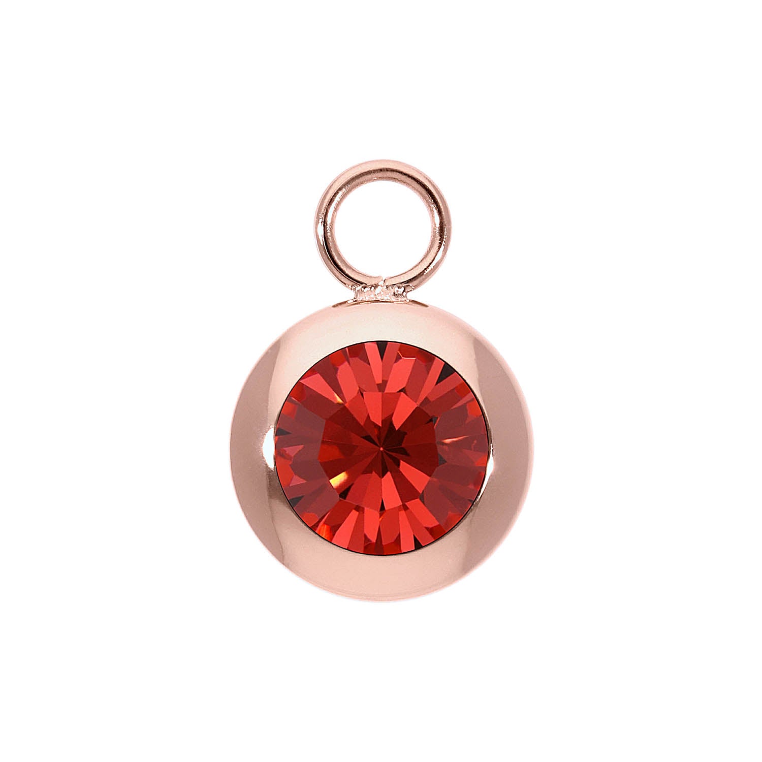 Tondo Charm 0.51" - Rose Gold padparadscha