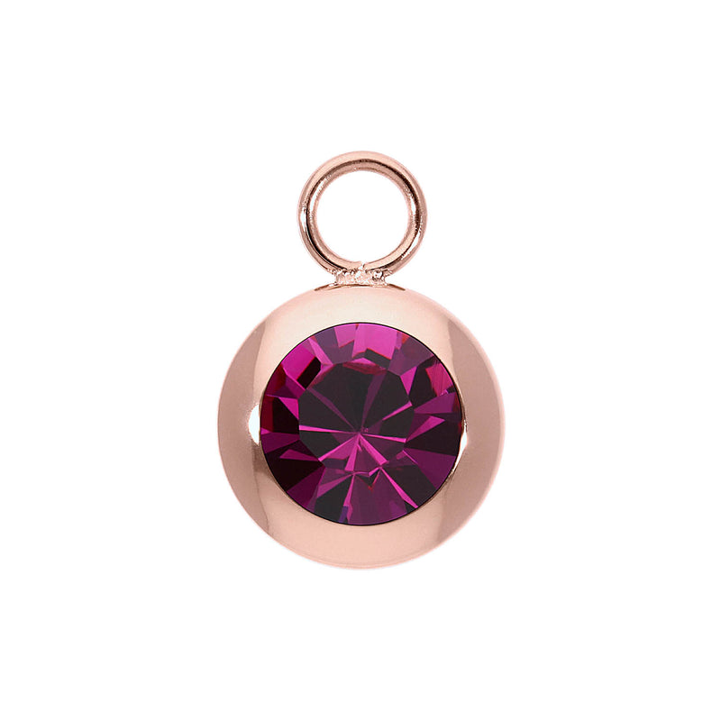 Tondo Charm 0.51" - Rose Gold fuchsia