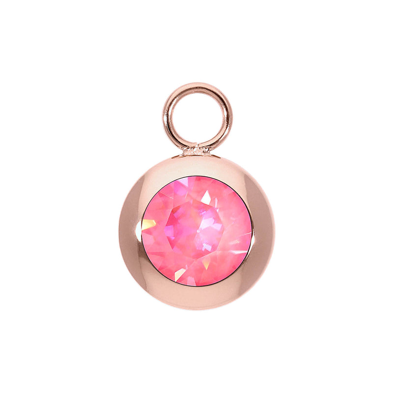 Tondo Charm 0.51" - Rose Gold lotus pink delite