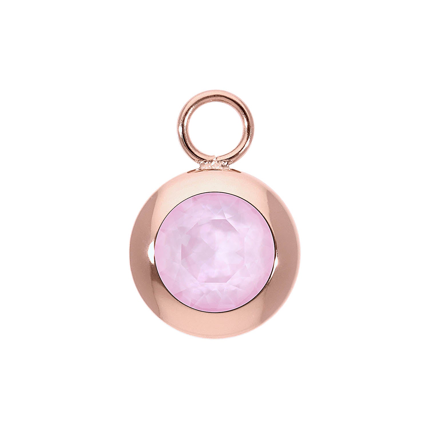 Tondo Charm 0.51" - Rose Gold crystal soft rose ignite