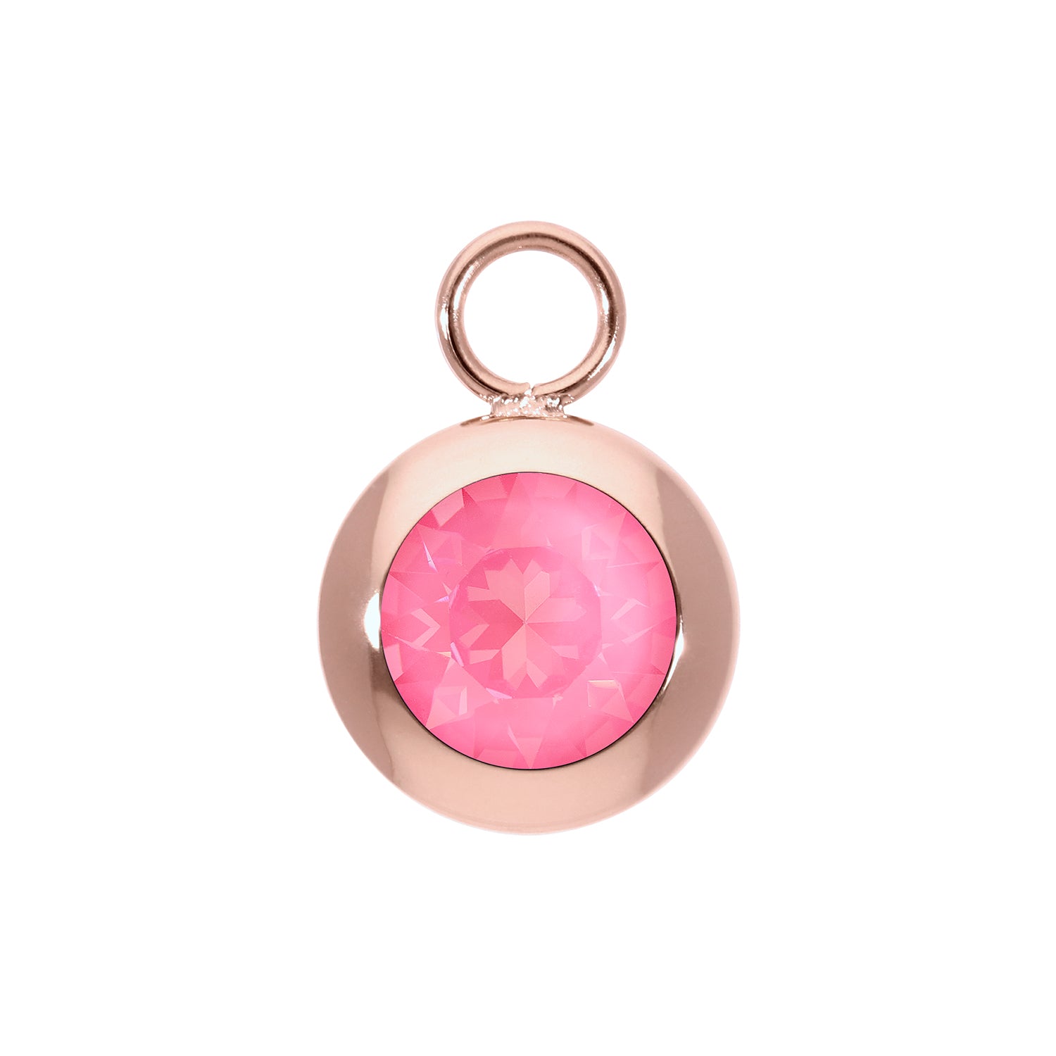 Tondo Charm 0.51" - Rose Gold Crystal Dahlia Ignite