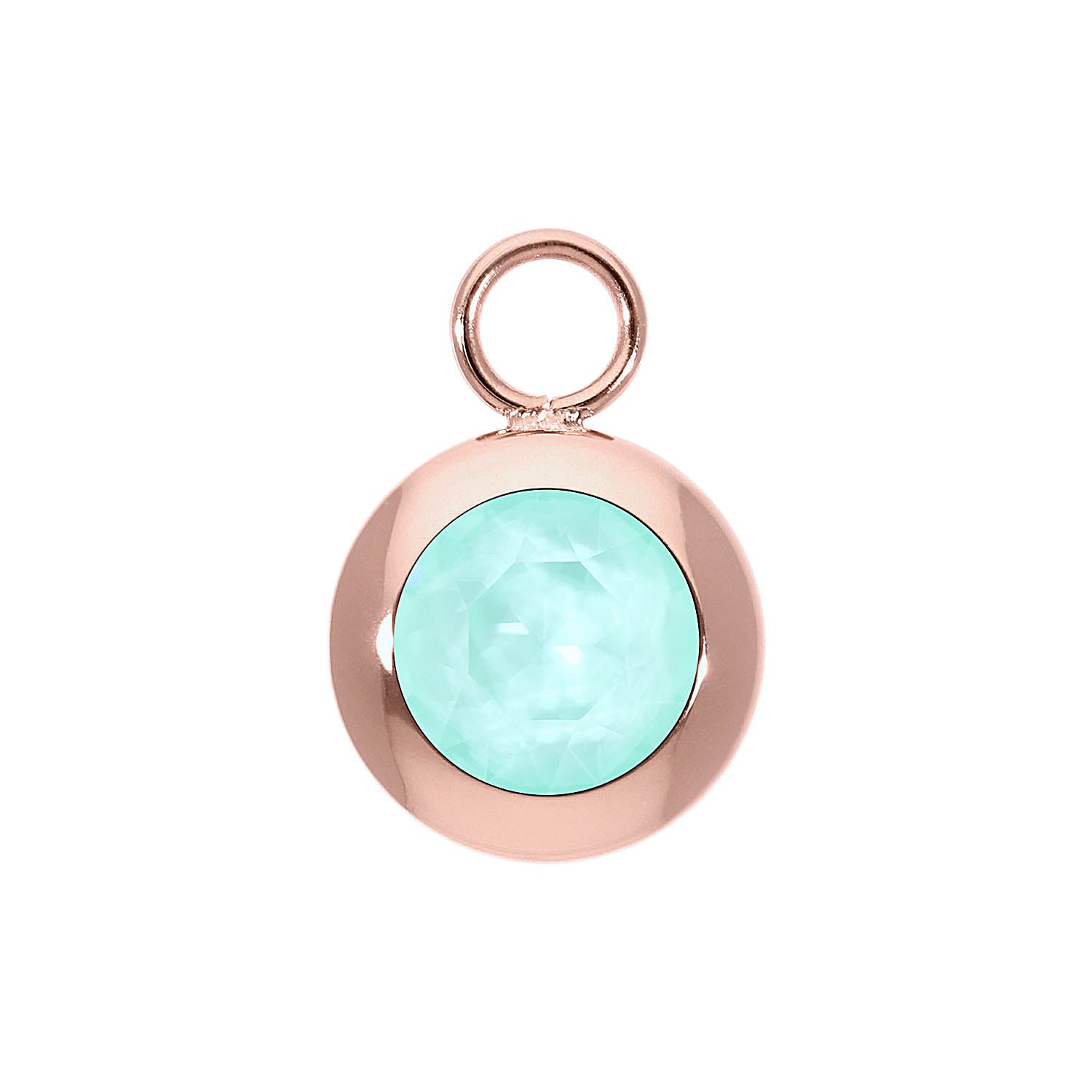 Tondo Charm 0.51" - Rose Gold crystal soft mint ignite