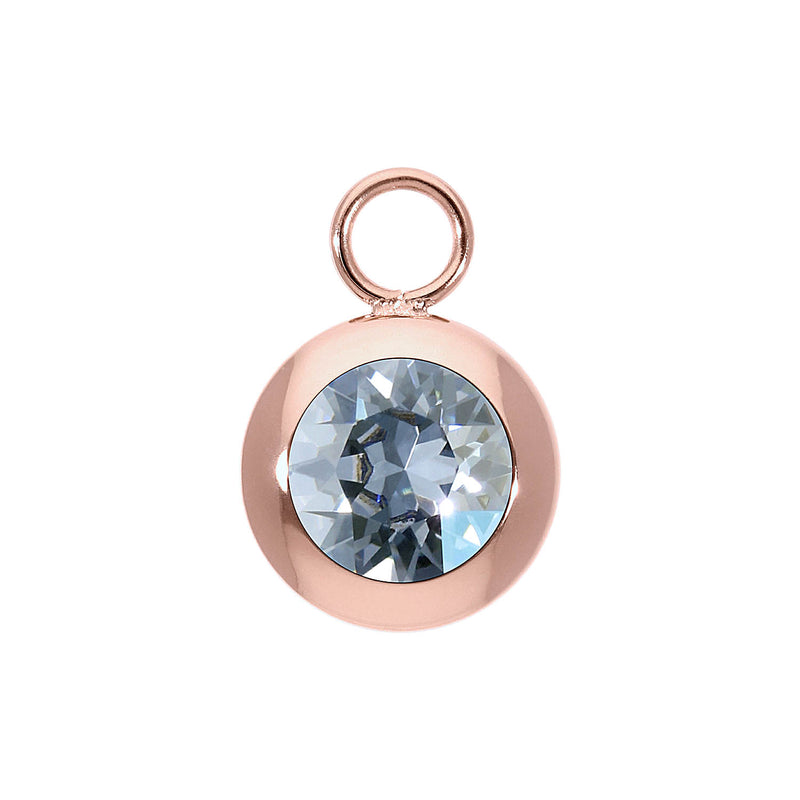 Tondo Charm 0.51" - Rose Gold blue shade