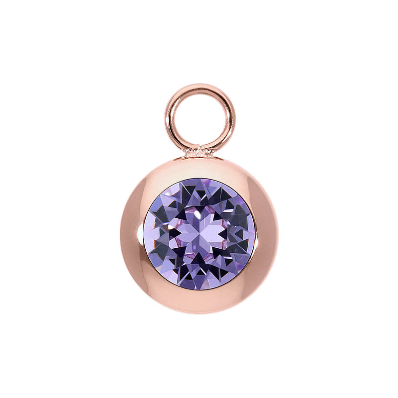 Tondo Charm 0.51" - Rose Gold Violet