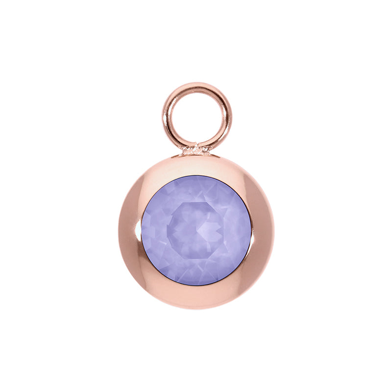 Tondo Charm 0.51" - Rose Gold Crystal Purple Ignite