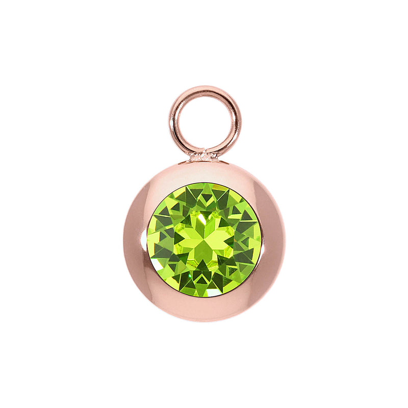 Tondo Charm 0.51" - Rose Gold Citrus Green