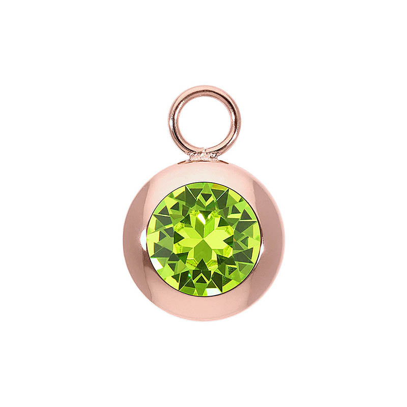 Tondo Charm 0.51" - Rose Gold Citrus Green