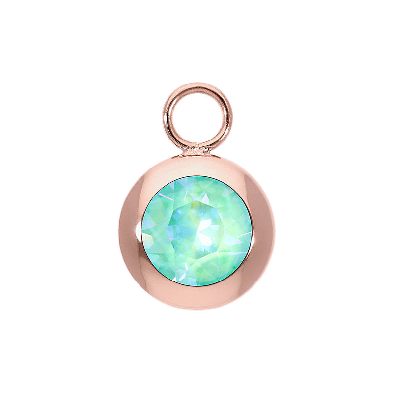 Tondo Charm 0.51" - Rose Gold silky sage delite
