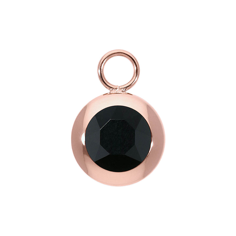 Tondo Charm 0.51" - Rose Gold jet