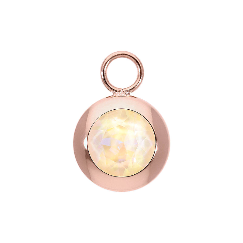 Tondo Charm 0.51" - Rose Gold ivory cream delite