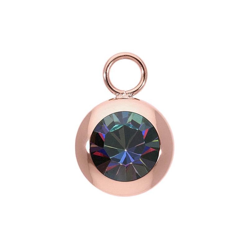 Tondo Charm 0.51" - Rose Gold Crystal Vitrail Medium
