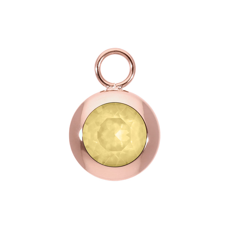 Tondo Charm 0.51" - Rose Gold Recreated Dark Jonquil