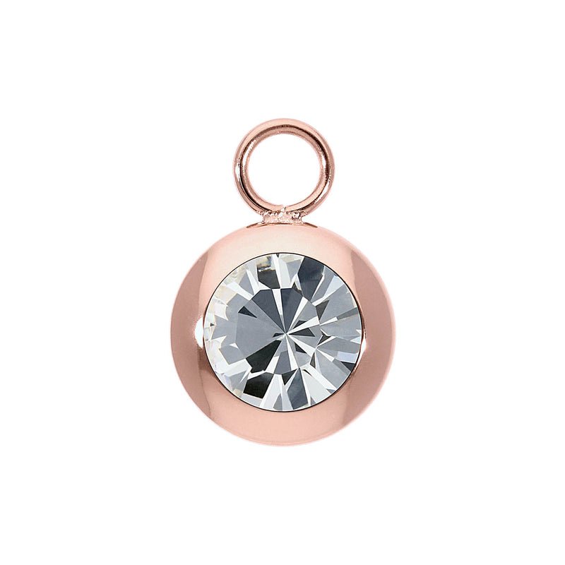 Tondo Charm 0.51" - Rose Gold crystal