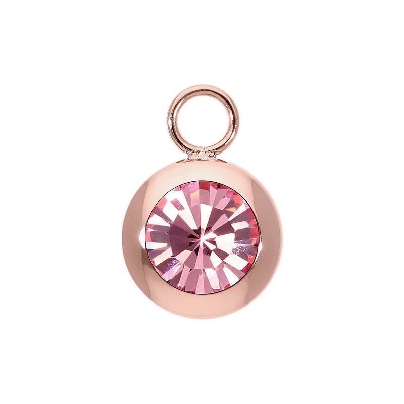 Tondo Charm 0.51" - Rose Gold Light Rose